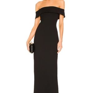 Lovers and friends black strapless gown